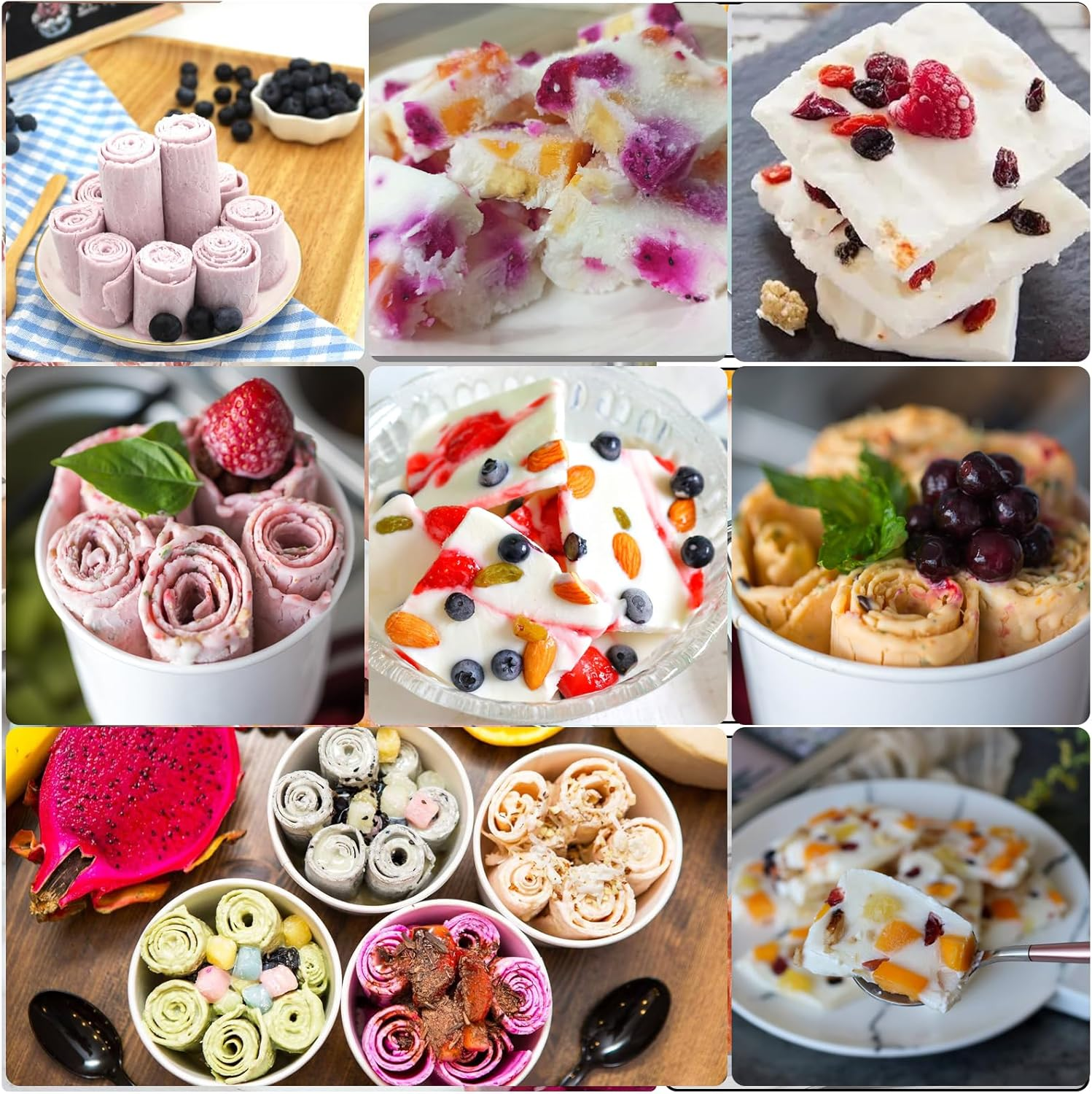 DBREAKS Ice Cream Roller Maker Pan, Ice Plate, Ice Cream Rolls Maker, Ice Rolls Machine, Homemade Ice Cream, Ice Cream Plate for Ice Rolls, Stainless Steel, for Frozen Yoghurt Ice Cream Gelato, Green image number 3