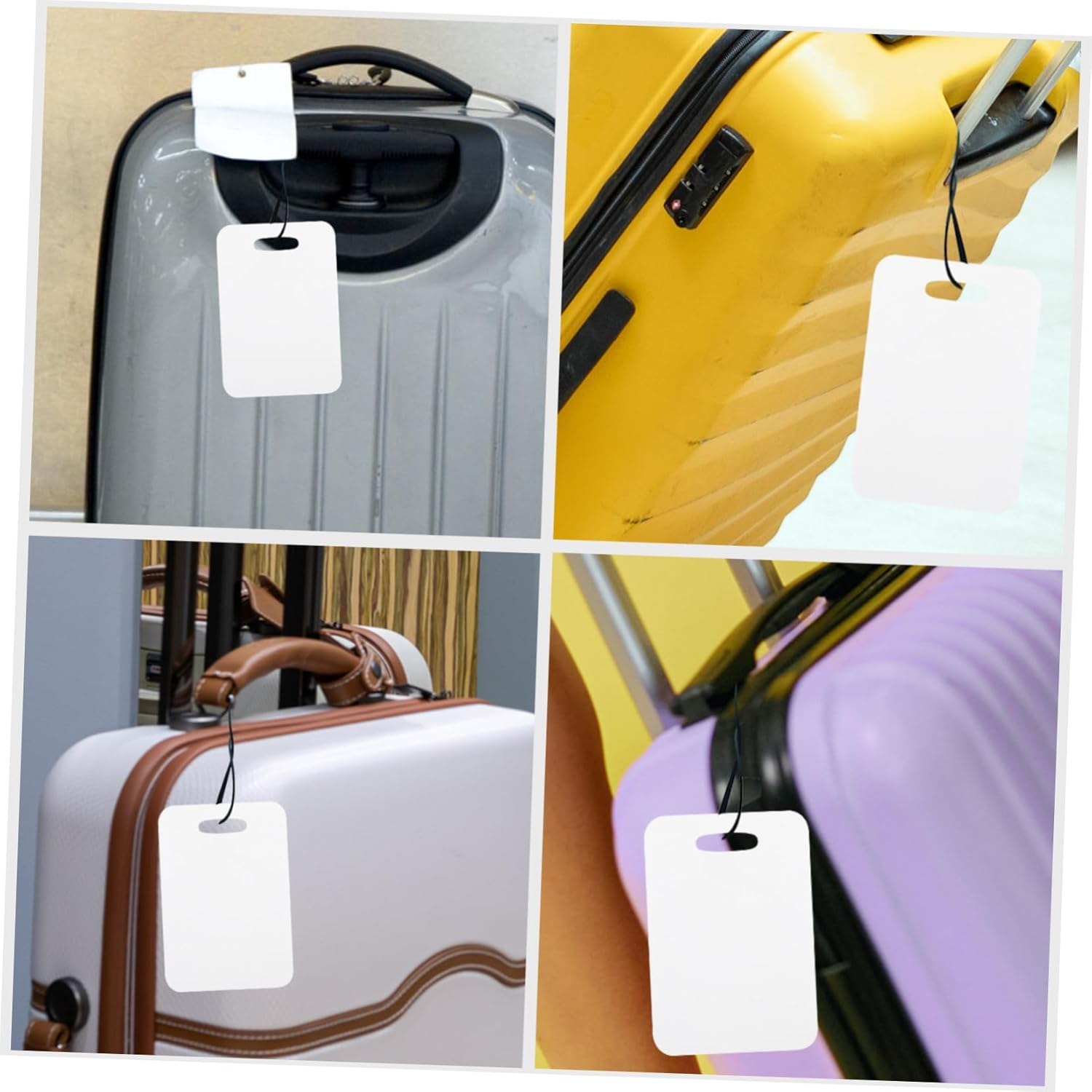 DIKACA 10Pcs Aluminum Sublimation Luggage Tags Double-Sided Blank Heat Transfer Name Tags for Suitcases Travel Identifier for Men Women image number 4
