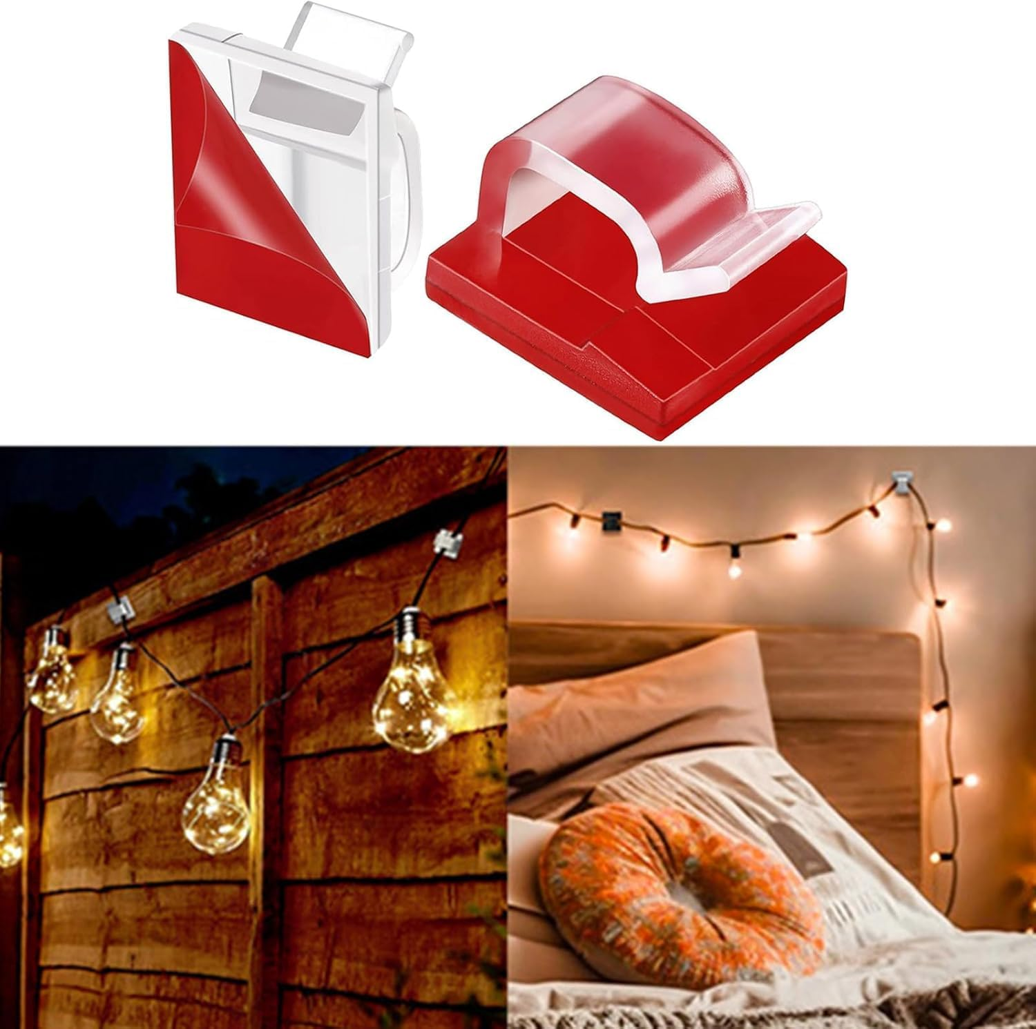 Self-Adhesive Cable Management Clips, 50Pcs Adhesive Cable Clips Wall Wire Holder Cord Organizer, Cable Management TV PC Wire Holder Sticky Tidy and Organizer Cord and Wires