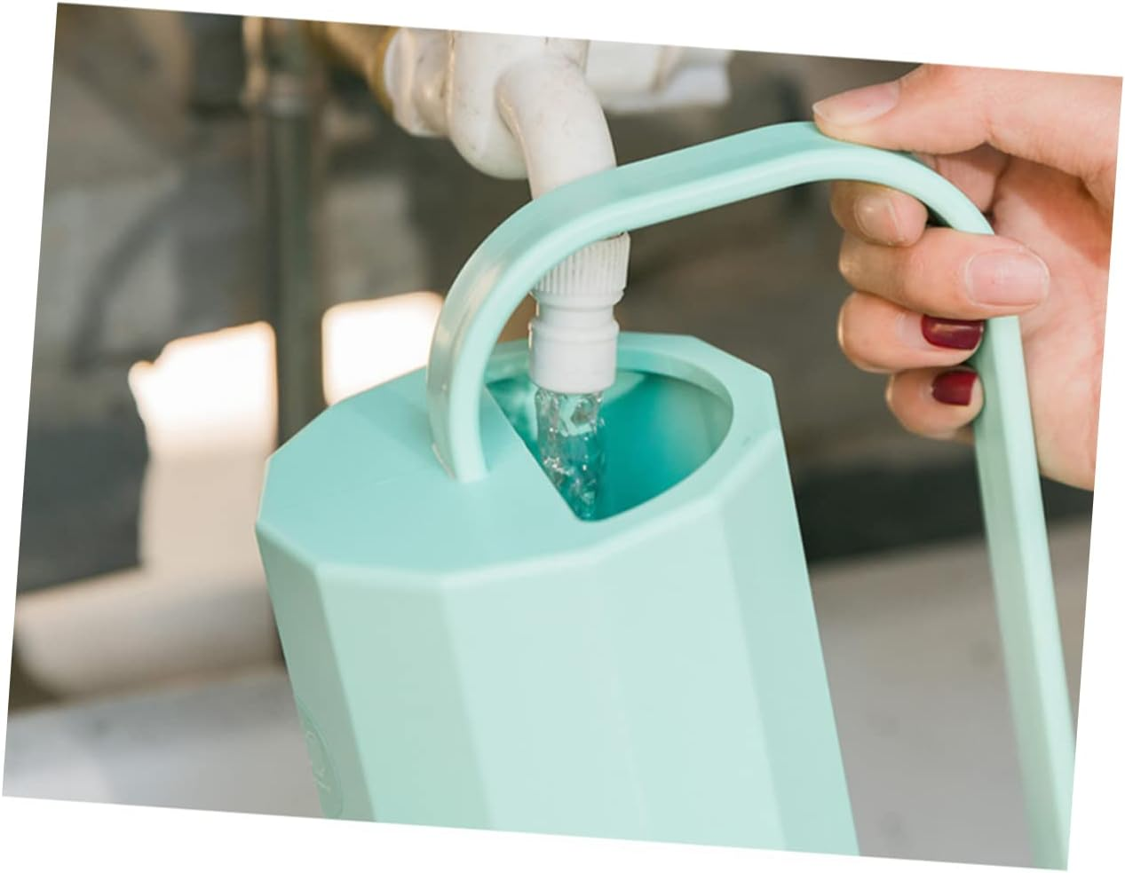 Plastic Watering Can Long Spout for Bonsai Indoor Outdoor Garden Use Lightweight Nordic Style - White image number 2