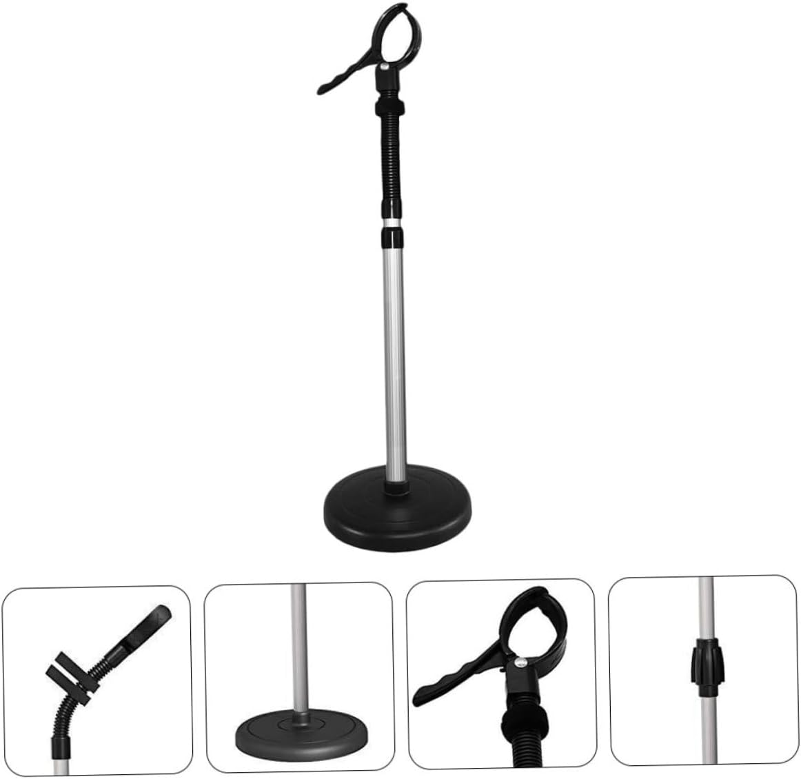 Hair Dryer Holder Stand Stainless Steel Lazy Hair Dryer Storage Bracket Floor Mount 360&deg; Rotating Hands-Free for Bathroom Use image number 6