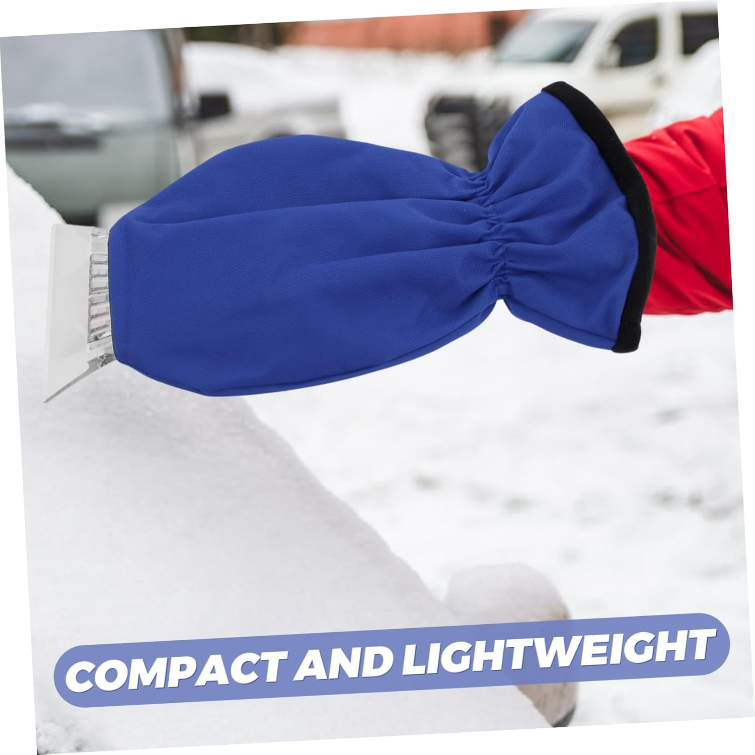 Mobestech Ice Scraper Glove Car Scraper Mitt for Winter Shovel with Brush and Ice Wipe for Car Removal - Red image number 4