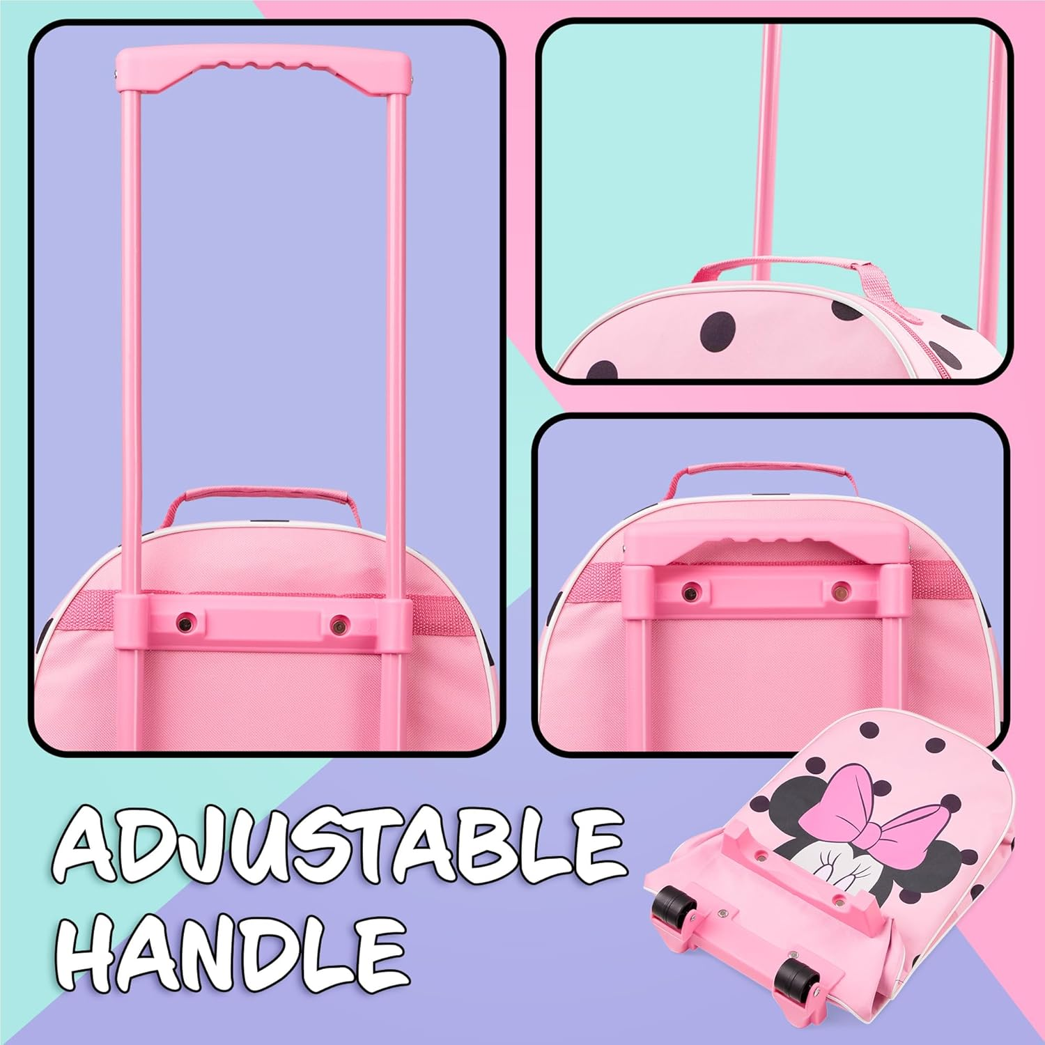Disney Kids Suitcase - Foldable Trolley Bag 47 X 30Cm, 2 Wheels Extendable Handle - Kids Gifts, Pink Minnie, One Size, Children'S Luggage - Blue Elsa image number 3