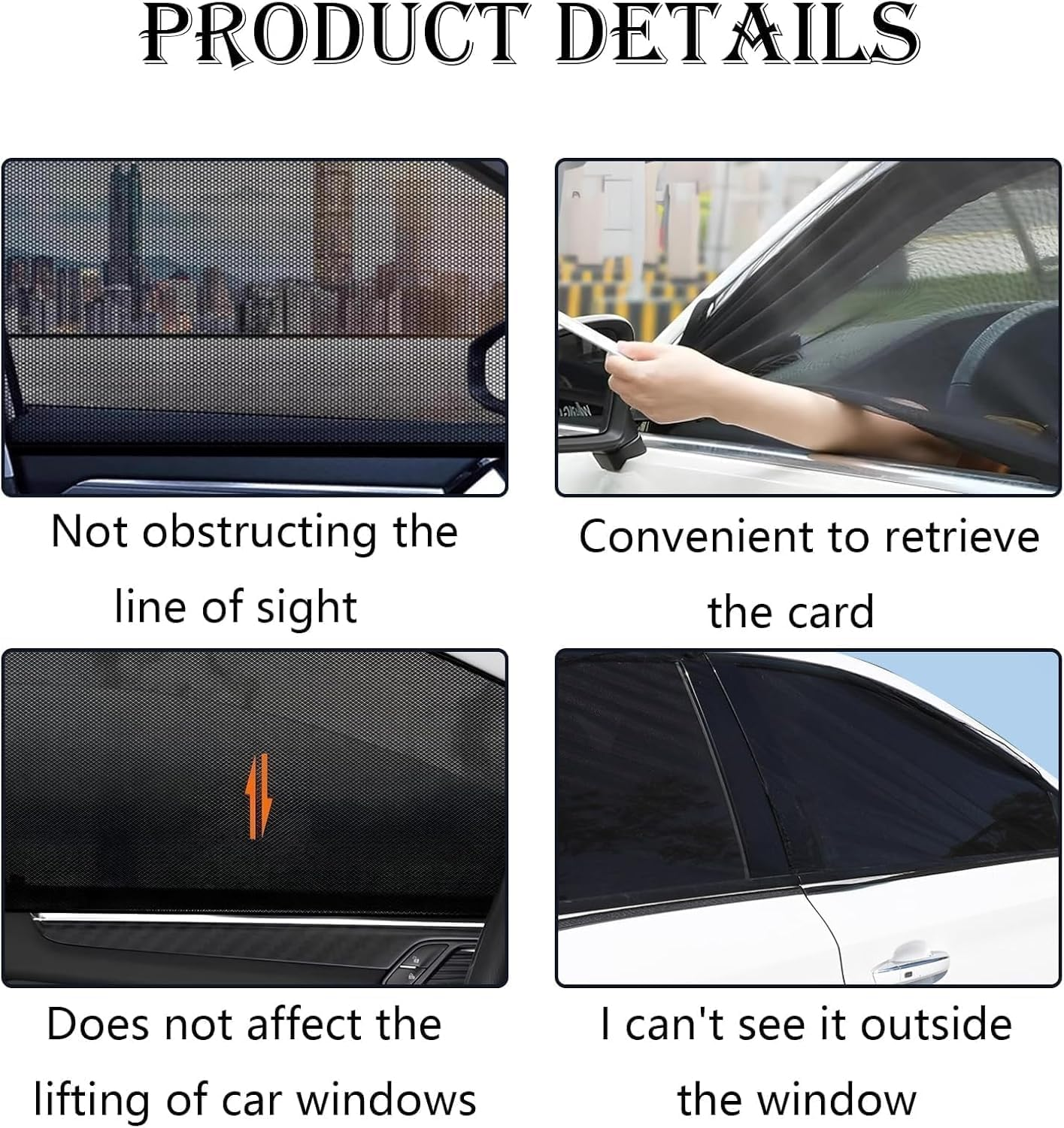 4 Pack Car Window Shade 丨General Motors Car Window Sunshades,Breathable Mesh Baby Sunshades, Can Crotect Children from Direct Sunlight and Ultraviolet Rays.