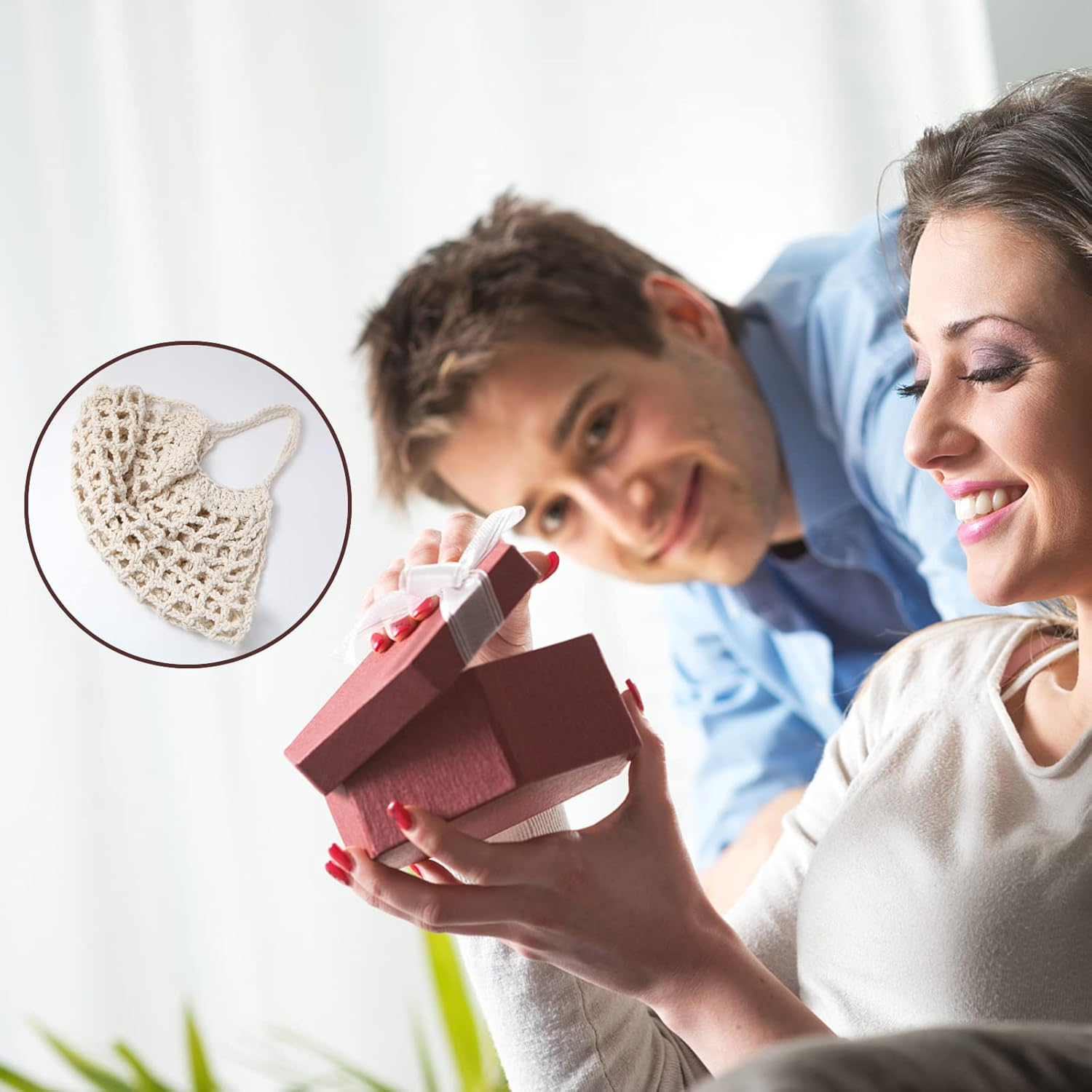 Hanging Fruit Hammock under Cabinet - Fruit and Veggie Basket - Macrame Fruit Hammock for Kitchen D&eacute;cor - Storage That Saves Counter for More Counter Space at Home, Boat, or Rv,With 4 Hooks. - Off-White-001 image number 7