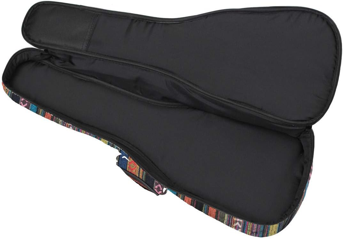 Print Ukulele Case 10Mm Sponge Portable Waterproof Ukuleles Bag Cover Uke Gig Bag with Accessory Storage Pocket (23 in Concert, Bohemian Yellow) image number 5