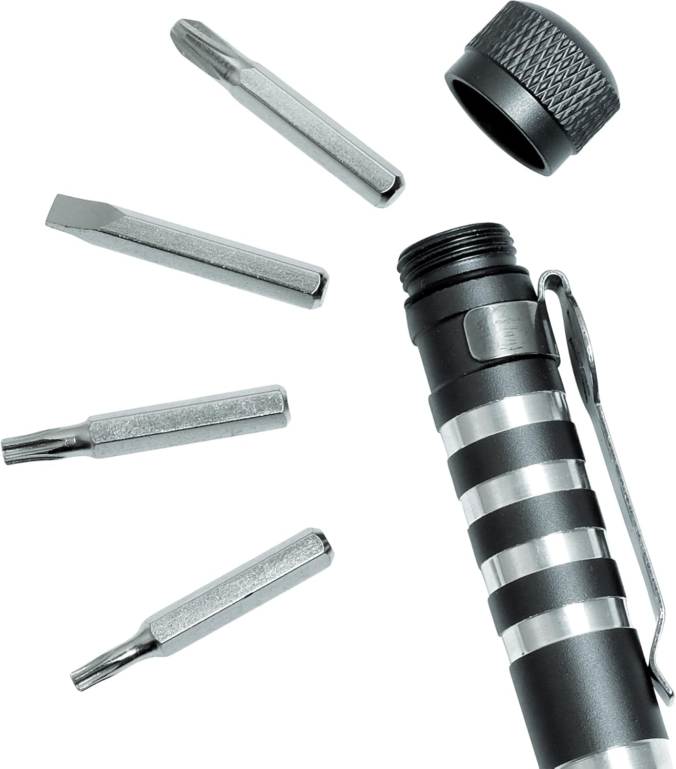 Kershaw Tx-Tool (TXTOOL); 4.8 In. Single-Position Multifunction Magnetic Bit Driver; Includes T-6, T-8, T-10, 2 Phillips and Slotted Screwdriver Bit; 1.1 Oz., Black image number 6