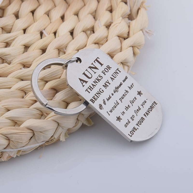 Aunt Christmas Birthday Gifts for Women from Niece Nephew Aunt Keychain Gifts for Aunt Aunts Auntie Aunty Thanks for Being My Aunt Inspirational Keychains Gifts for Aunt Women image number 4