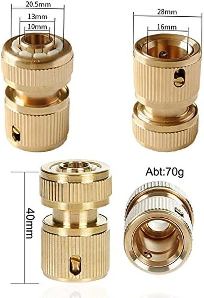 Brass 2-In-1 Outdoor Tap Connector Kit with 3/4 & 1/2 Inch Female Threaded Adapter, Quick Hose Pipe Fittings for Garden Tube (3 Pack) - 1/2  3/4 Inch 2-In-1 Female Thread (3 Pack) image number 3