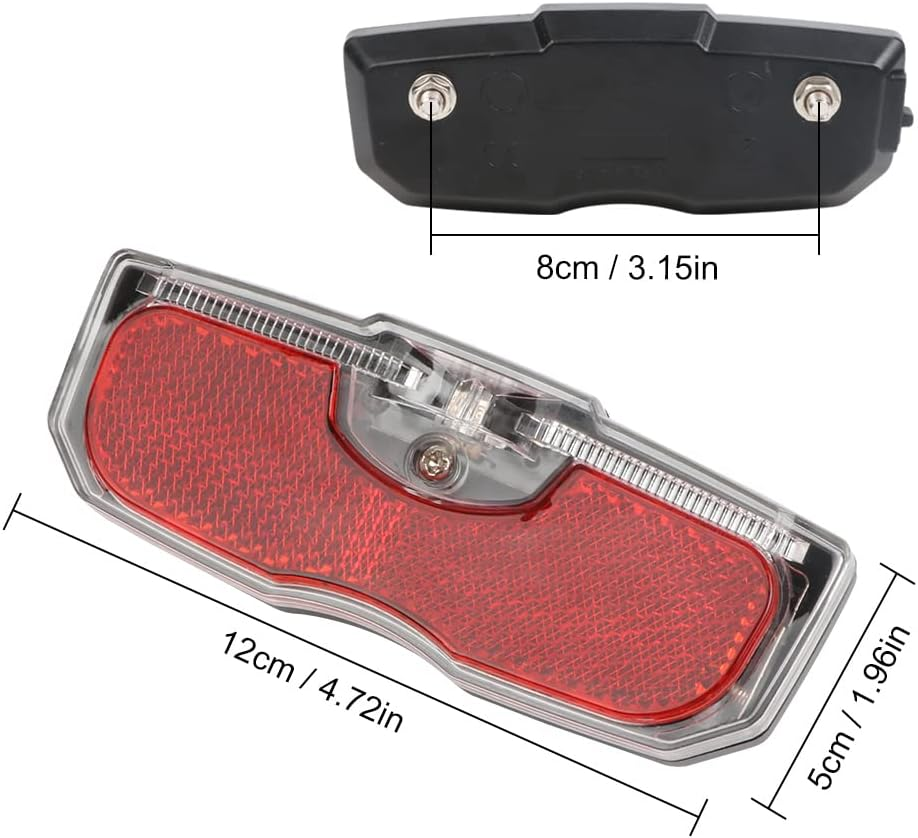 Bike Tail Light, Bicycle Rear Reflector Tail Light for Luggage Rack Aluminum Alloy Reflective Taillight, 80Mm Screw Mounted/Easy Release (Battery NOT Included) image number 6