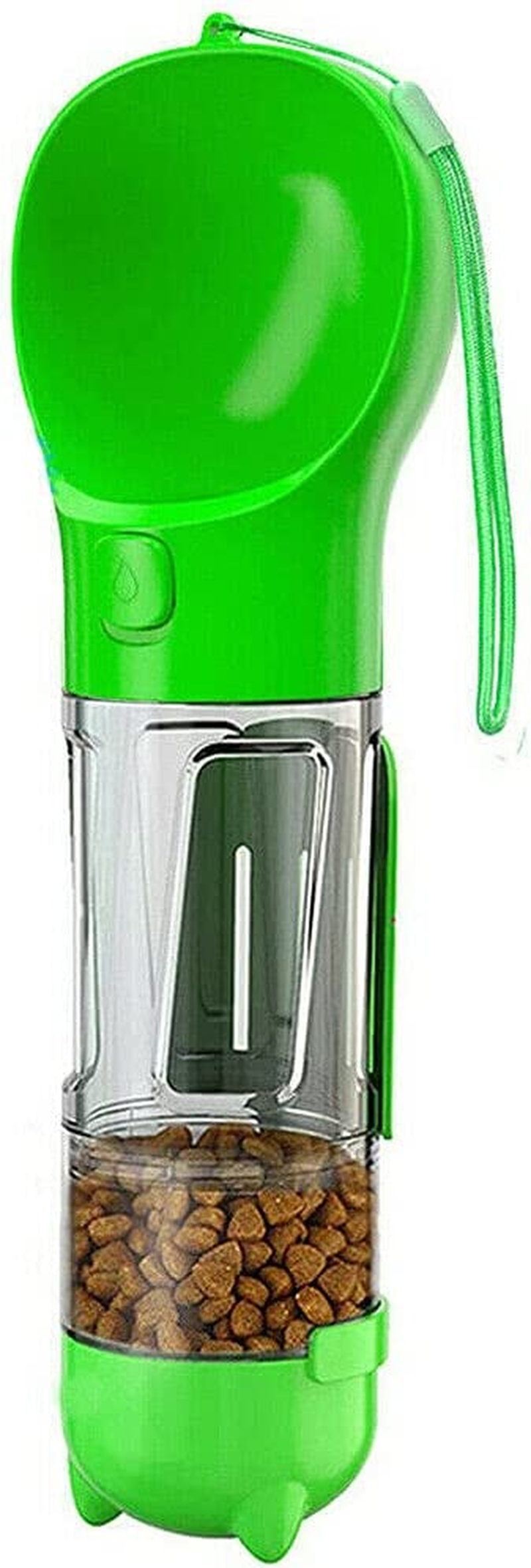 4 In1 Pet Feeder Puppy Dog Cat Water Bottle Cup Travel Pooper Scooper Outdoor (Green)