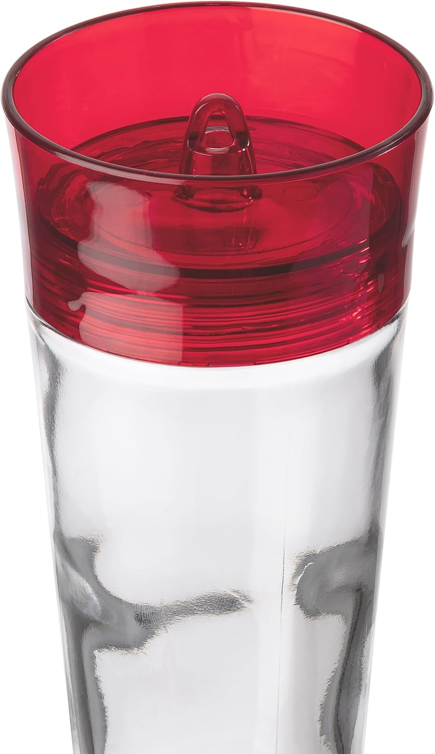More Birds Bird Health+ Ruby Hummingbird Feeder, Glass Hummingbird Feeders for Outdoors, 4 Feeding Stations, 10 Ounces, Ruby Red