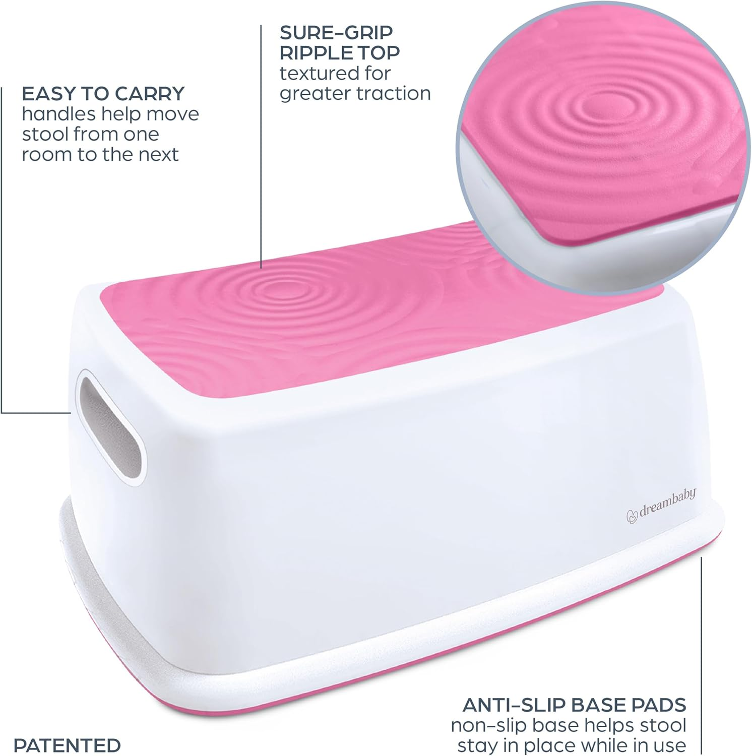 Dreambaby Toddler Step Stool, Plastic or Rubber, Pink, 26 X 38 X 16.5Cm image number 2