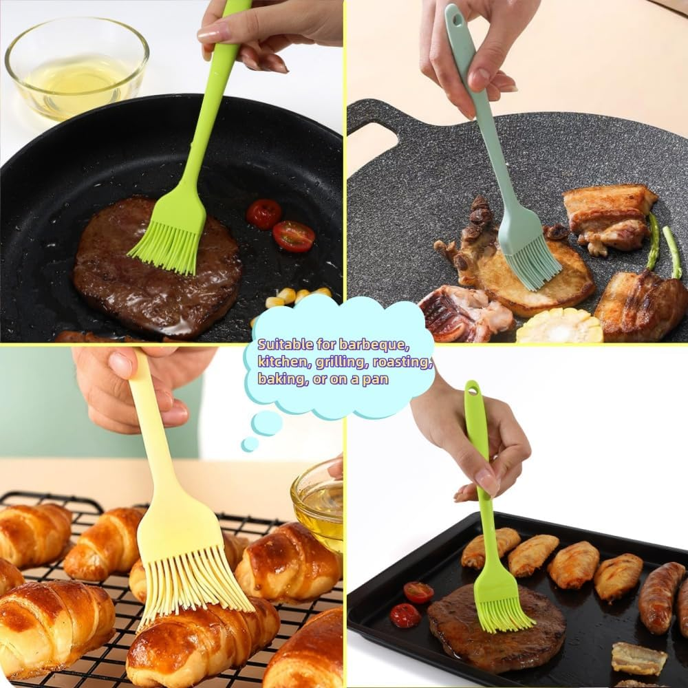 6 PCS Silicone Brushes, Silicone Oil Brush, Heat-Resistant Silicone Brush and Oil Brush Are Used for Cooking, Baking and Grilling in the Barbecue Kitchen. They Can Be Washed in the Dishwasher