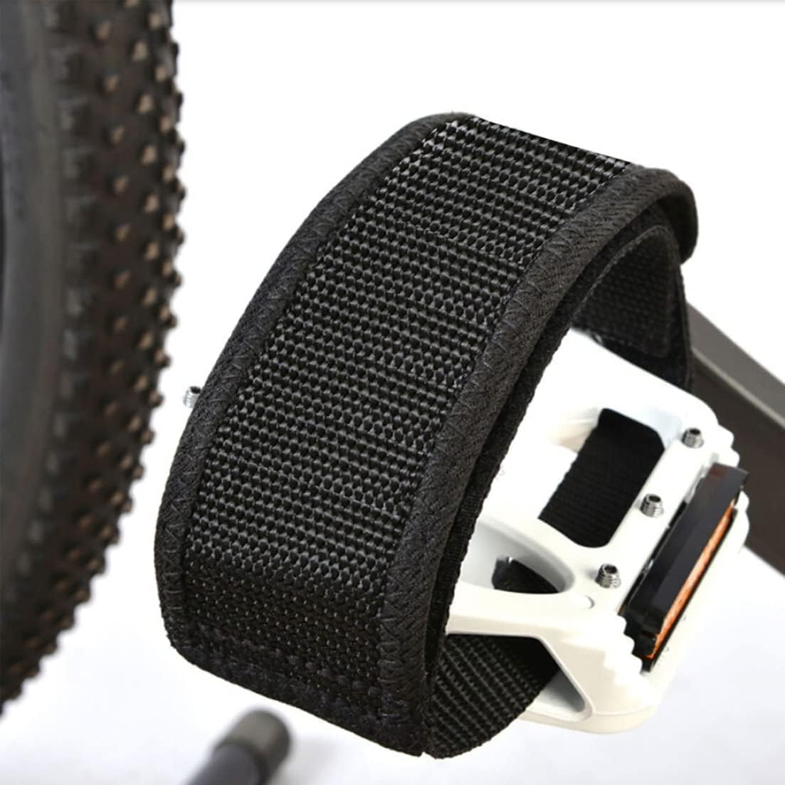 2Pcs Black Beam Strap Pedal Straps Cycling Bike Accessories, Foot Pedal Straps Toe Clips Straps Tape Cycling Parts and Components for Fixed Gear Bike, Sports and Outdoors image number 2
