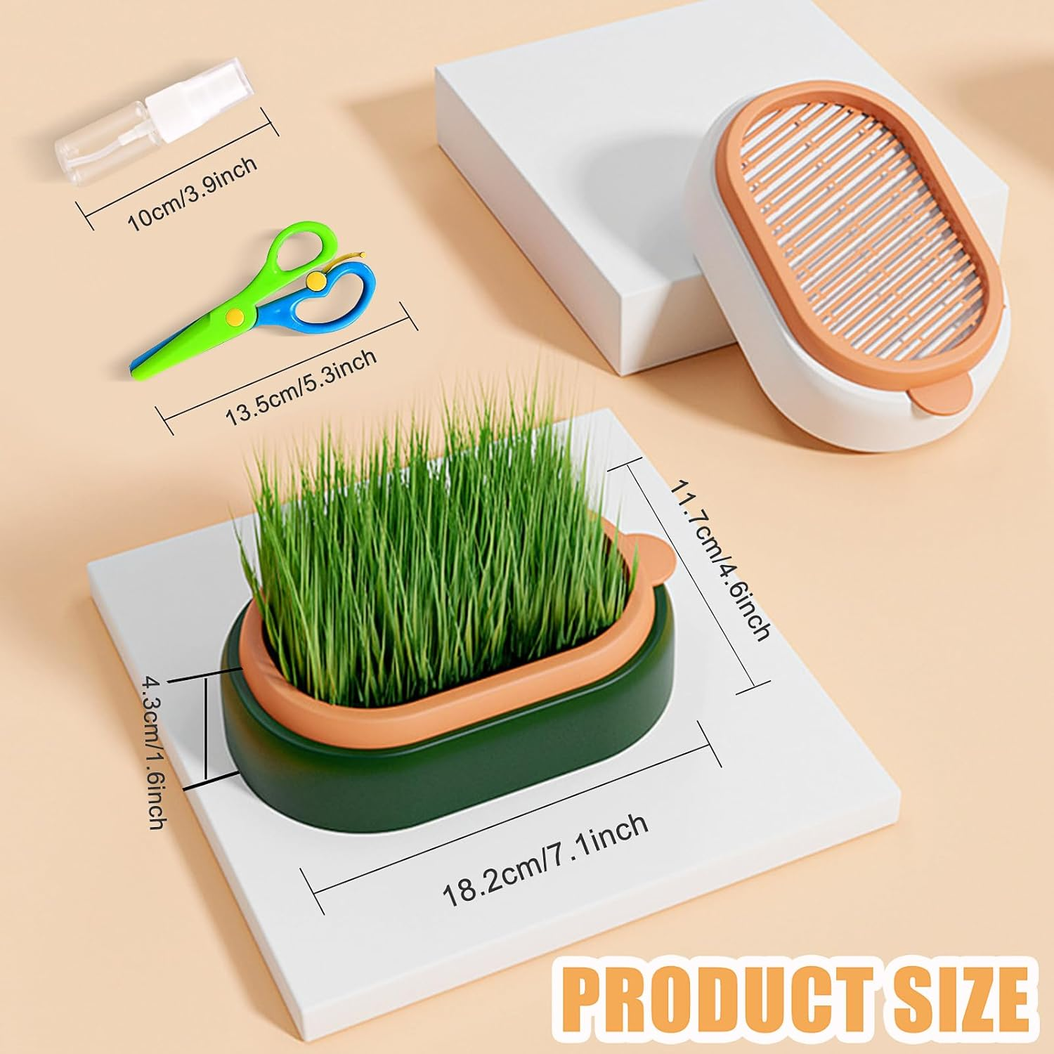 2 Pieces Plastic Catnip Box, Cat Grass Box Tray for Cats, Hydroponic Catnip Planting Box with 6 Seed Bags image number 1