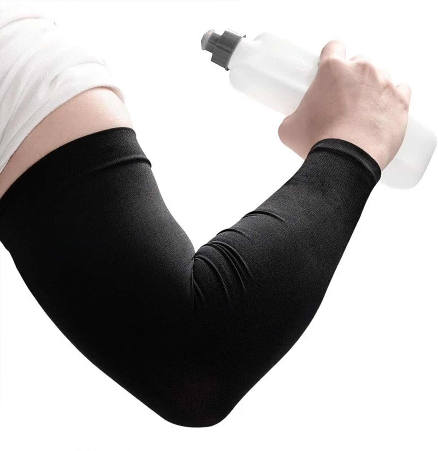 BGENHPON Arm Compression Sleeve for Women and Men, UV Protection Sport Arm Sleeves, Breathable Youth Athletic Sleeve Cover for Running Cycling Basketball image number 1