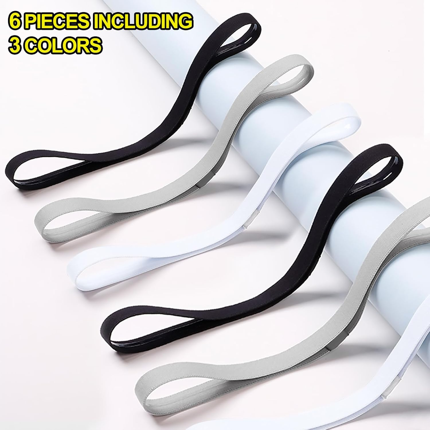 Sularpek Headband, Thick Non-Slip Elastic Sport Headbands, Unisex Headbands for Women&rsquo;S Hair, Elastic Silicone Grip Exercise Hair, Breathable Hairband for Sweat-Wicking for Doing Workout, Yoga image number 1