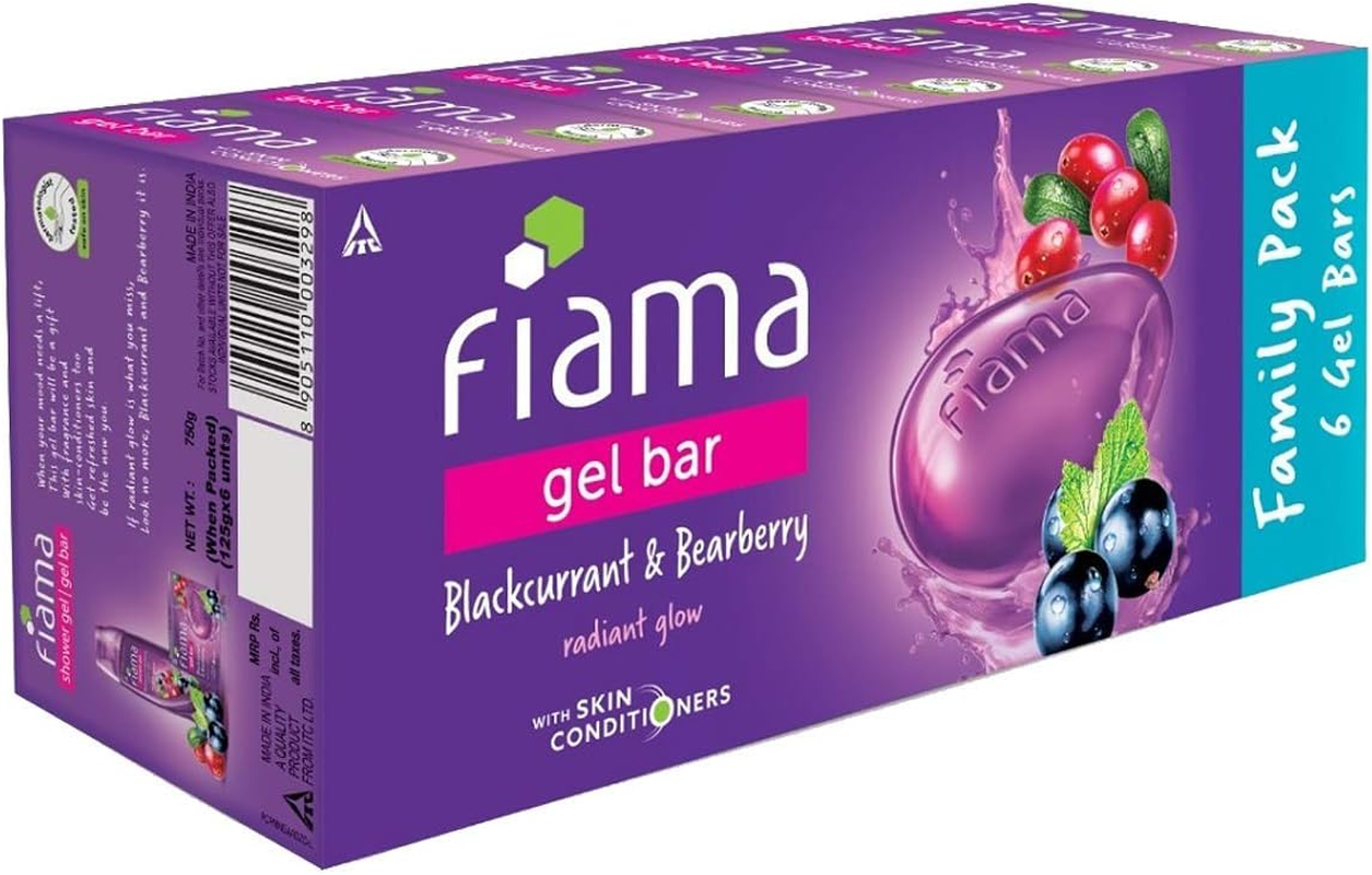 Fiama Gel Bar Blackcurrant and Bearberry, 125G (Pack of 6) image number 6