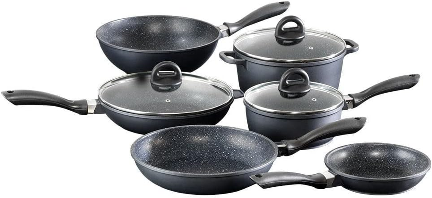 Baccarat Stone 6 Piece Cast Aluminium Cookware Set with Stir Fry Pan