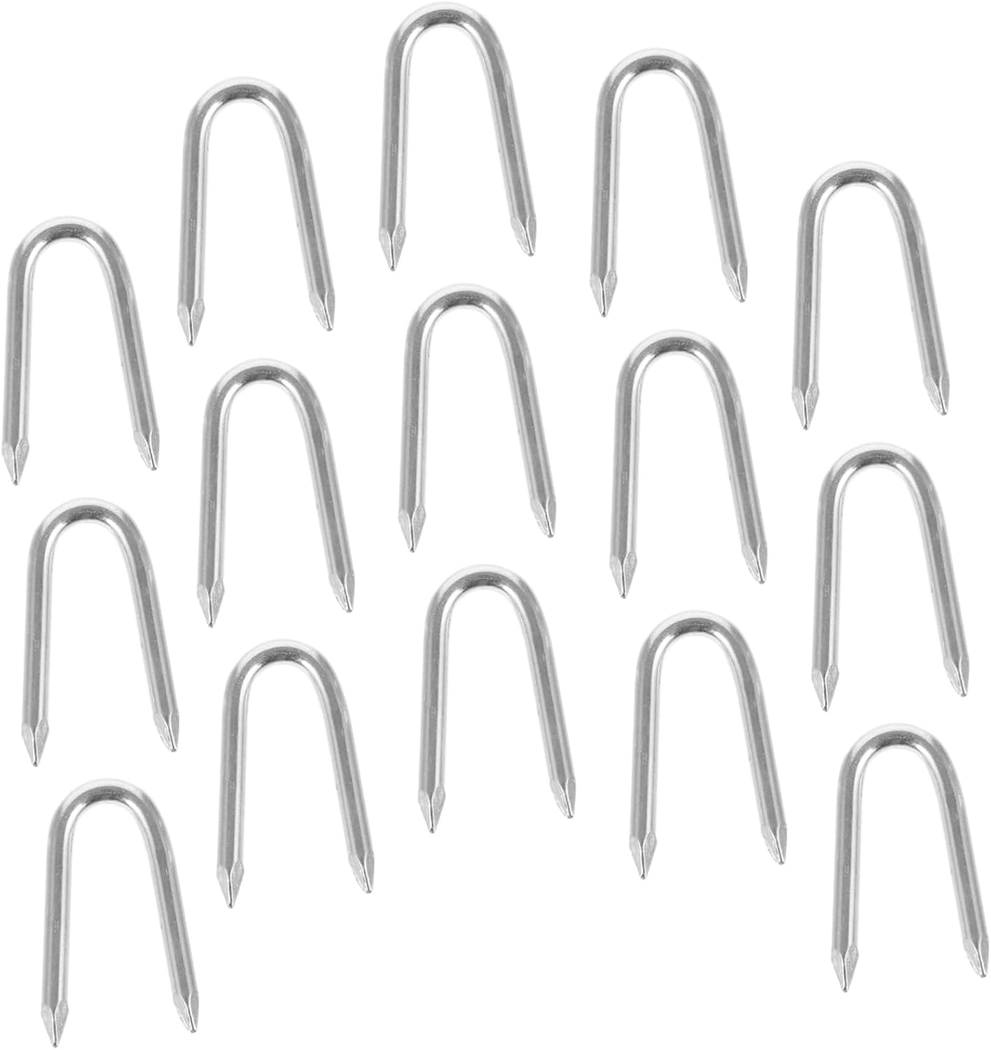 50Pcs Iron Nail Wire Mesh U Shaped Nails Metal U Stakes for Garden Fences Outdoor Plant Support Fence Stake image number 6