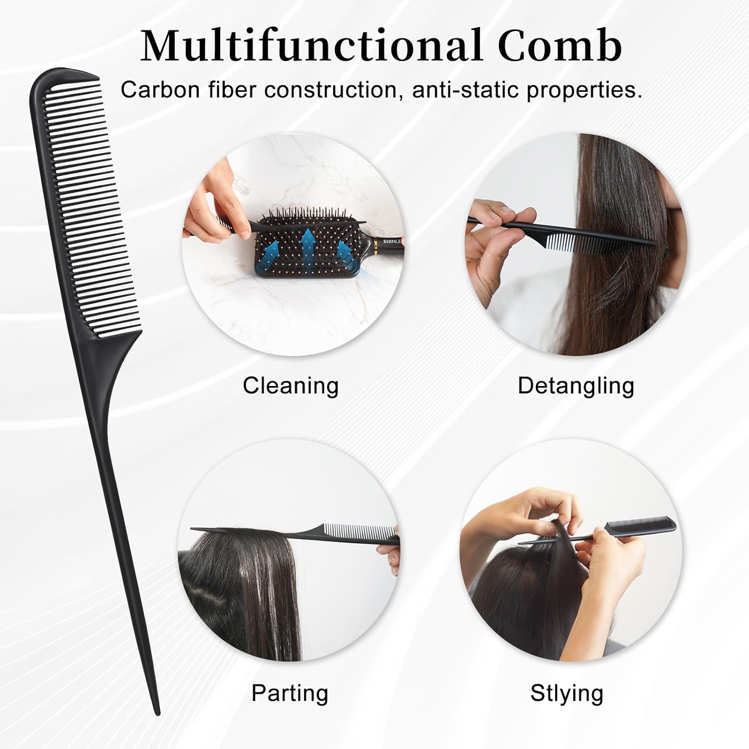 SHINLEA Paddle Brush for Blow Drying, Detangling Brush for Curling Straight Thick Thin Wet and Dry Hair, Large Paddle Hair Brush with Soft Nylon Bristle, Hair Brushes for Women Men Kids image number 6