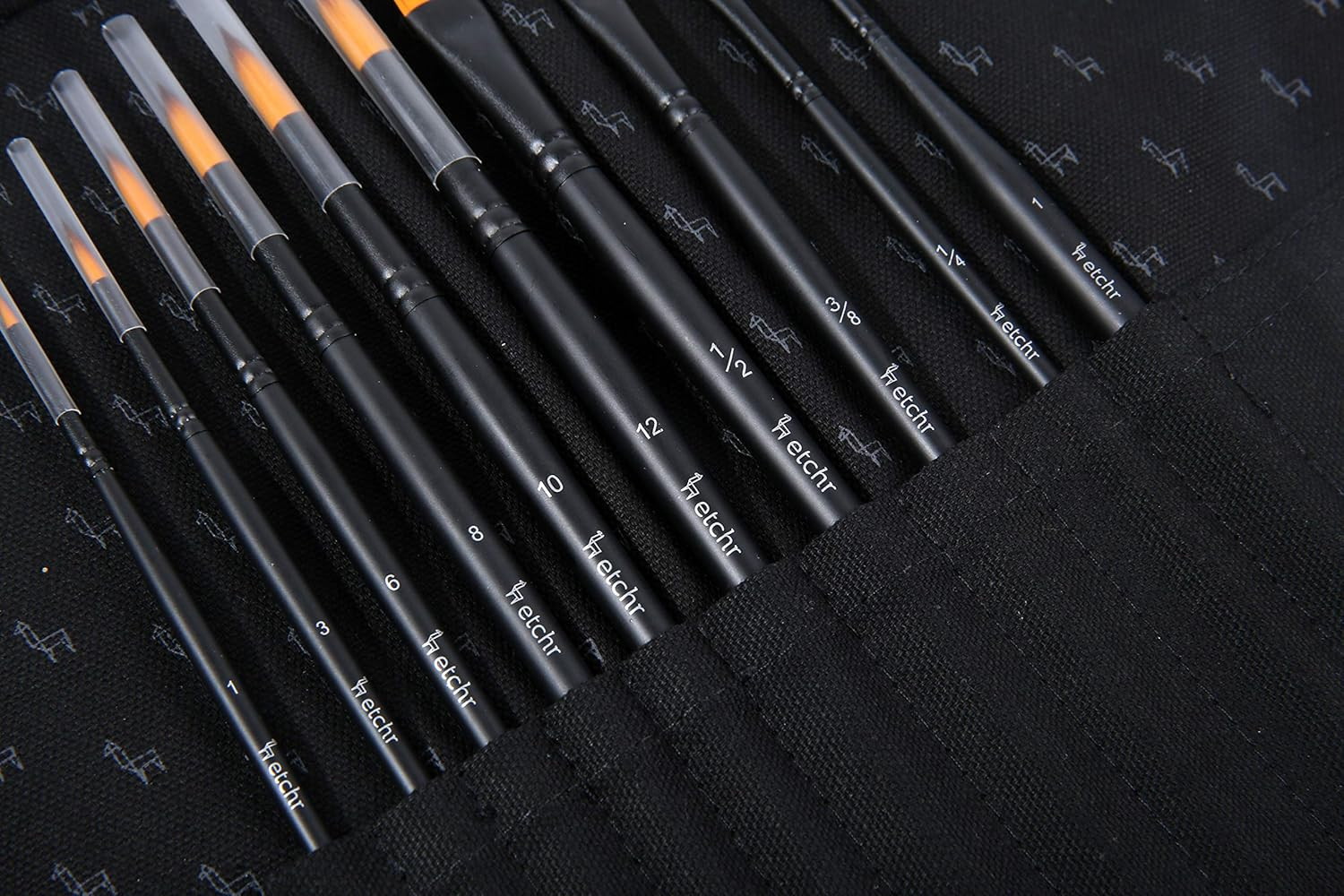 Etchr Professional Watercolor Paintbrushes - 10 Assorted Watercolor Paint Brushes in Carry Case - Quality Vegan -Friendly Watercolor Brush Set - Artist Brushes image number 6