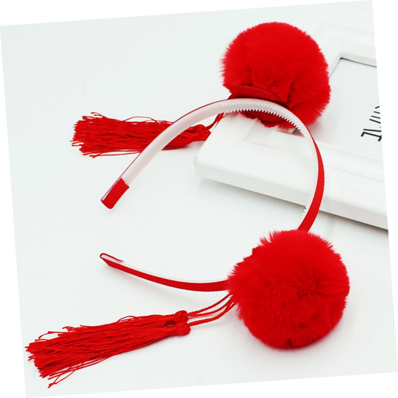 Beavorty Tassel Headband Hair Clips Hair Accessories 3Pcs Chinese Style Festive Spring Festival New Year Set for Children Photo Props Headwear image number 5