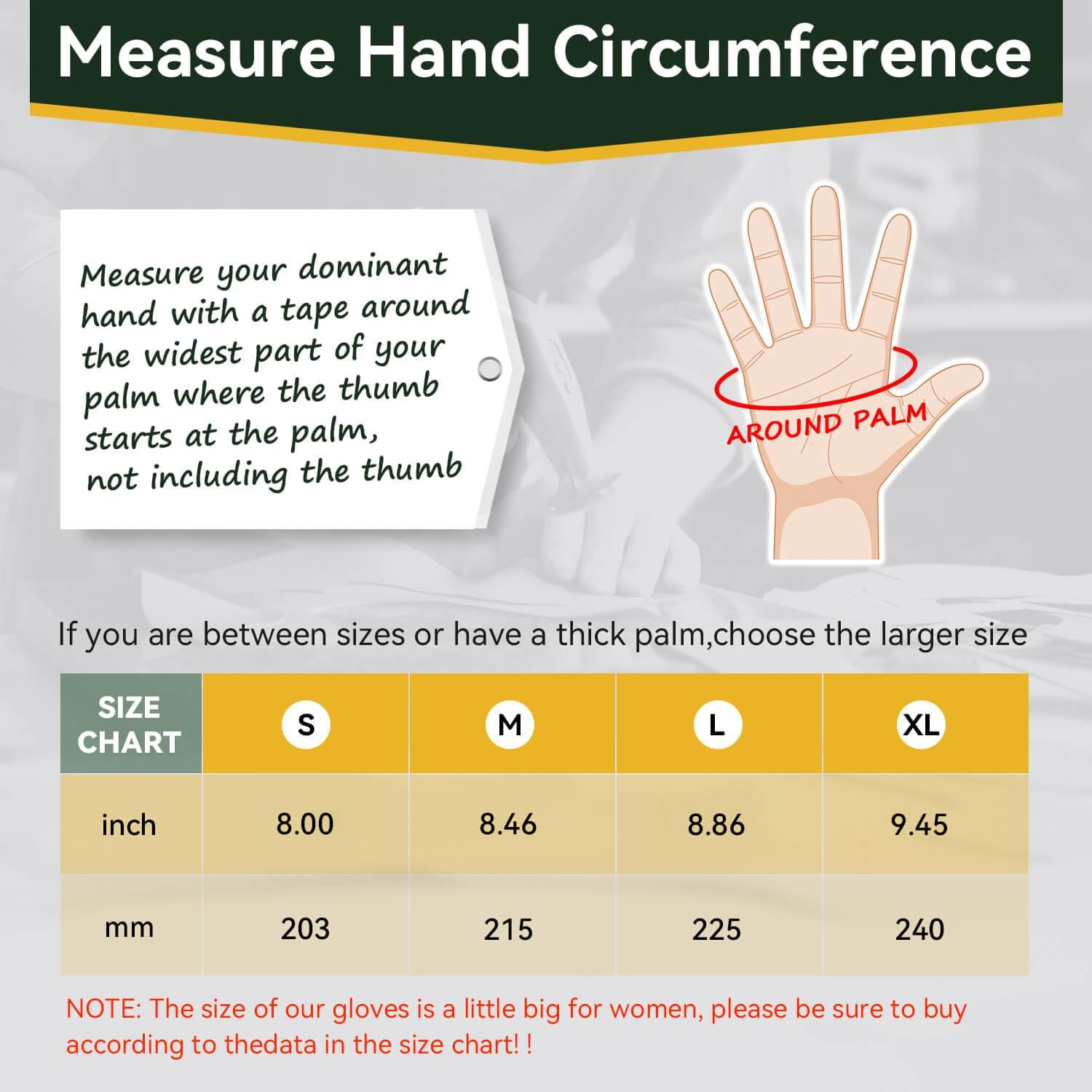 OZERO Leather Work Gloves Flex Grip Tough Cowhide Gardening Gloves for Wood Cutting/Construction/Truck Driving/Garden/Yard Working for Men and Women 1 Pair (Yellow)