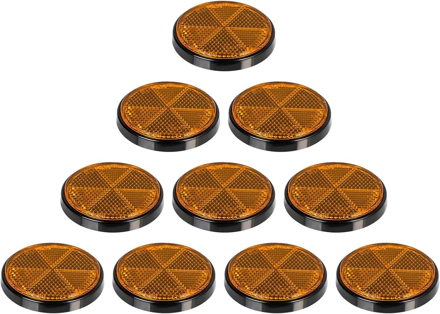 6PCS Premium round Safety Reflectors &ndash; 2.24 Inch Self-Adhesive Reflective Pads for Trucks, Trailers, Mailboxes, Driveways, Posts & Tunnels &ndash; High Visibility Road Safety Markers (White) image number 5