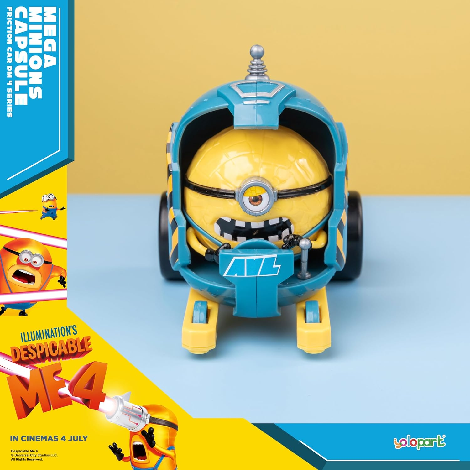 Minions Despicable Me 4 Toys,Minion Mega Jerry Capsule Toy Cars Gifts for Toddler Boys and Girls Age 3 4 5 6 7 8 Year Old, Friction Powered Cars Pull Back Minions Action Figure Party Favors image number 4