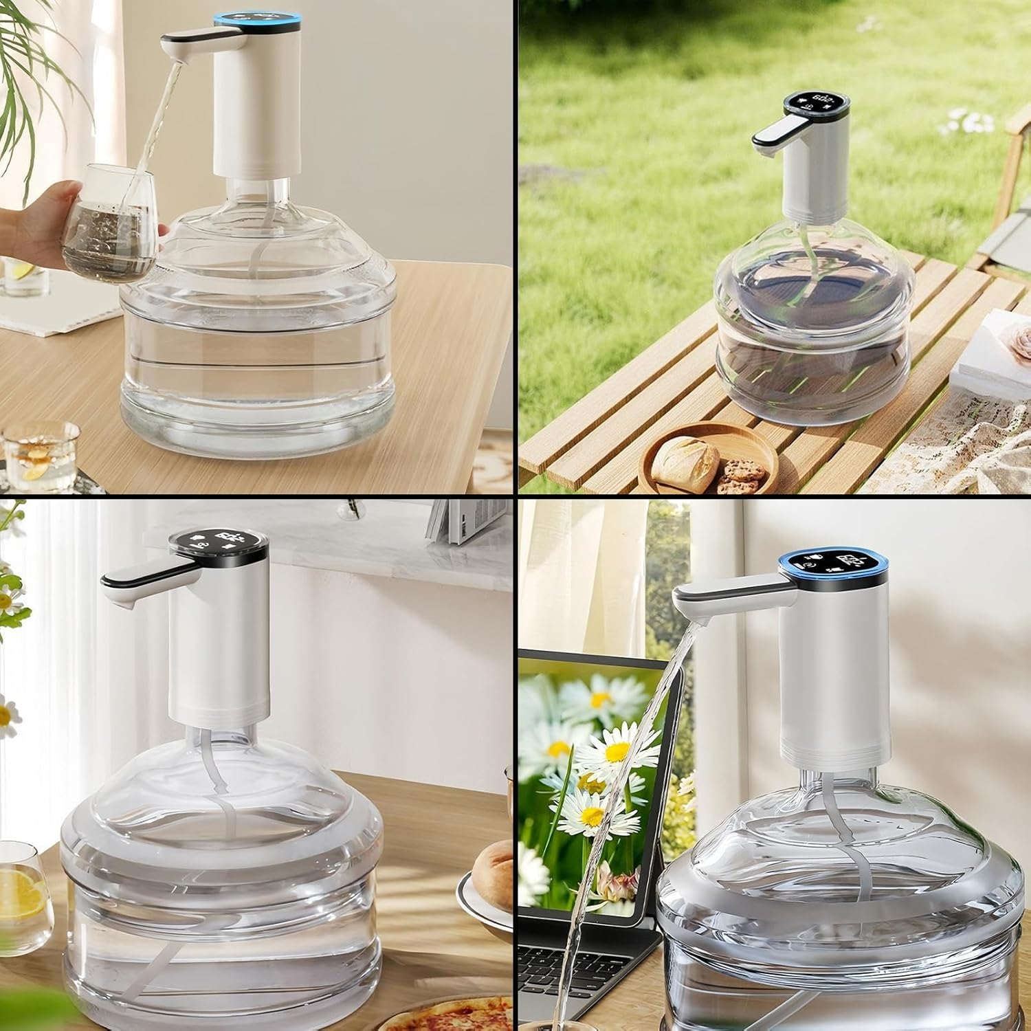 Jvjggag Electric Water Pump - Electric Automatic Touchscreen Home Supplies,Water Bottle Dispenser - for Home Kitchen Camping Picnic Outdoor Tent Countertop RV Offices Dormitory