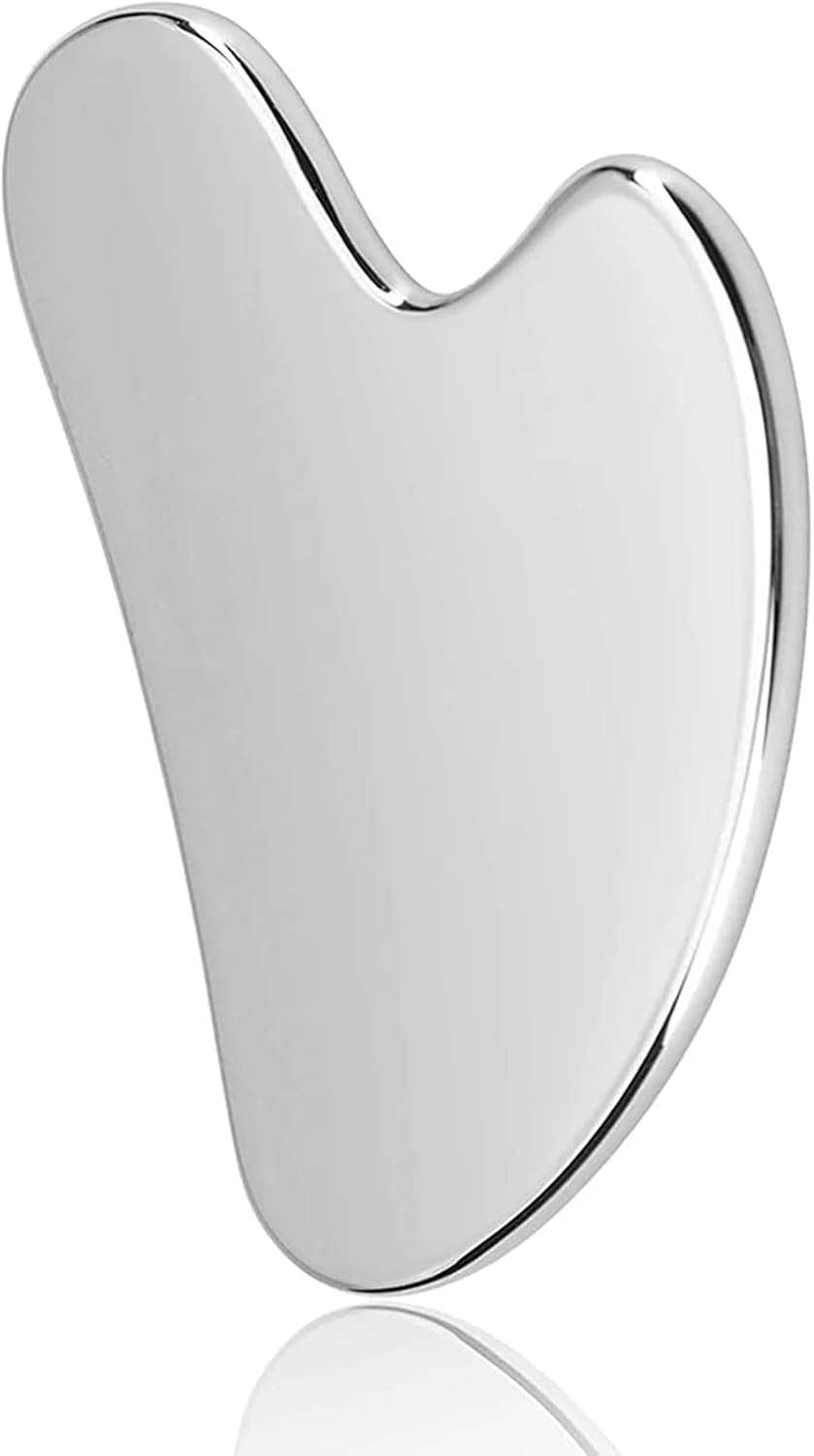 TAVVKE Gua Sha Facial Tool, Stainless Steel Guasha Scraping Massage Tool, Lymphatic Drainage Massage Scraper for Face, Eyes, Neck, Body image number 5