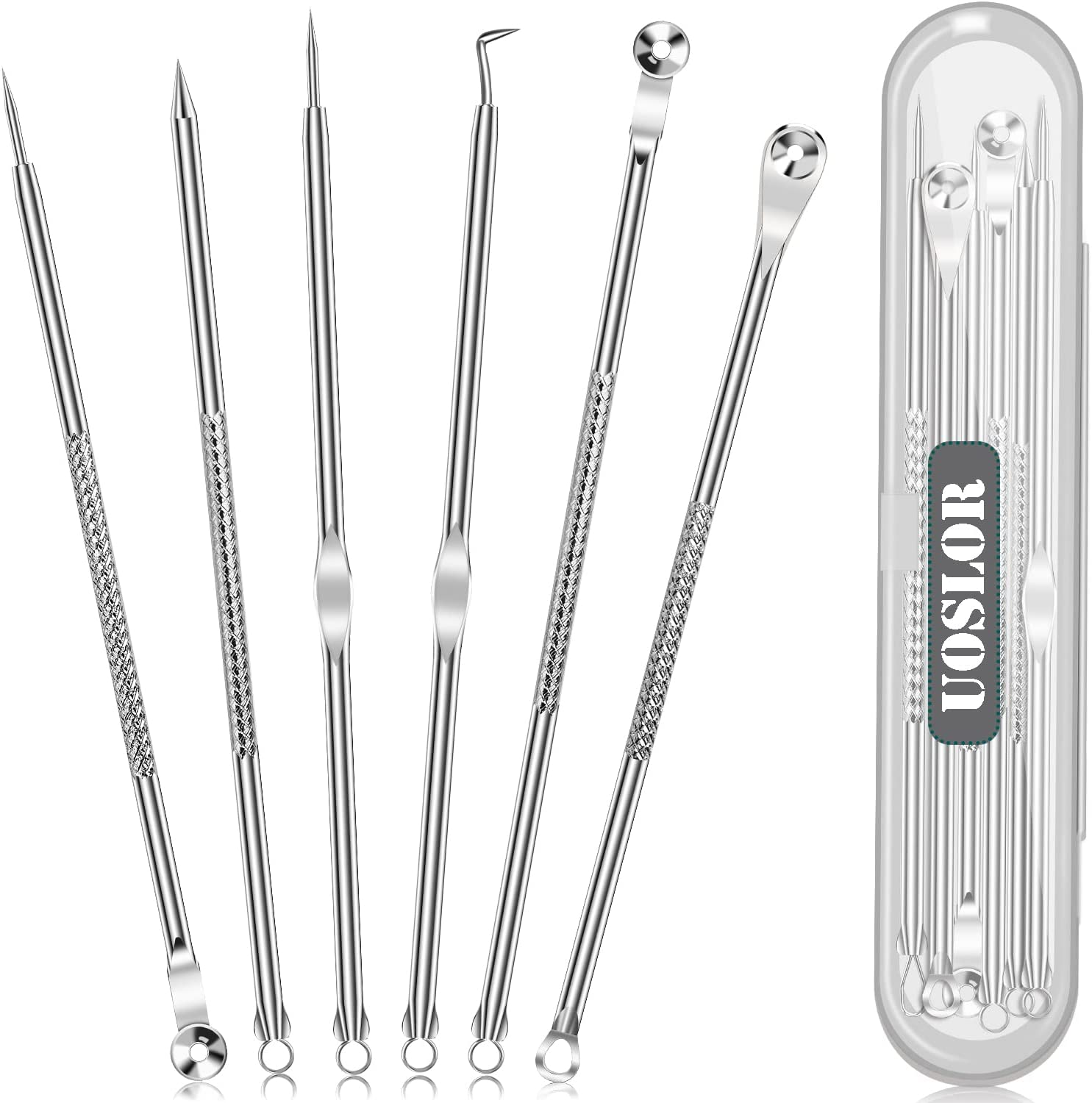 6PCS Blackhead Remover, Pimple Comedone Extractor, Popper Removal Tools, Acne Blemish Remove Kits, Premium Stainless Steel, with Portable Case image number 6