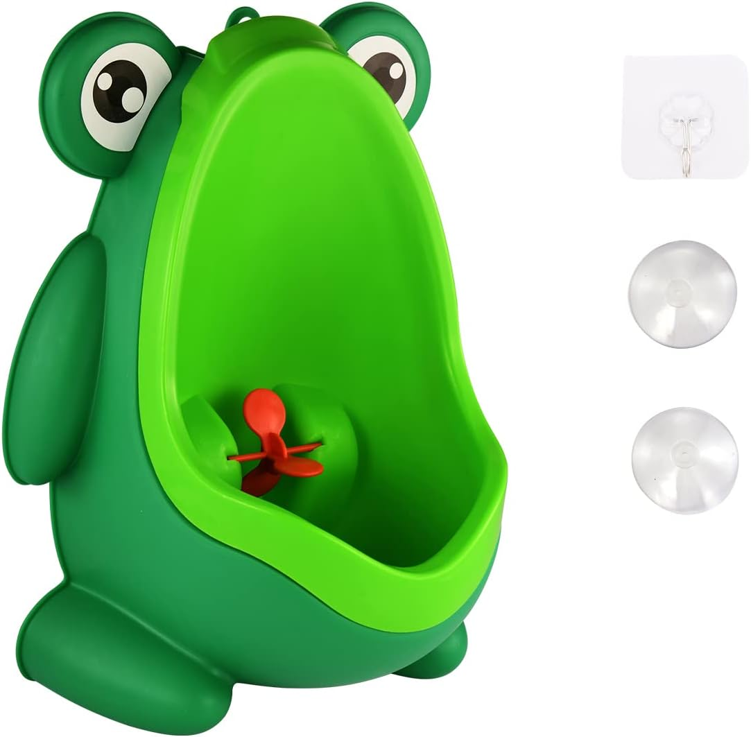 Foryee Cute Frog Potty Training Urinal for Boys with Funny Aiming Target - Green - Blue image number 5