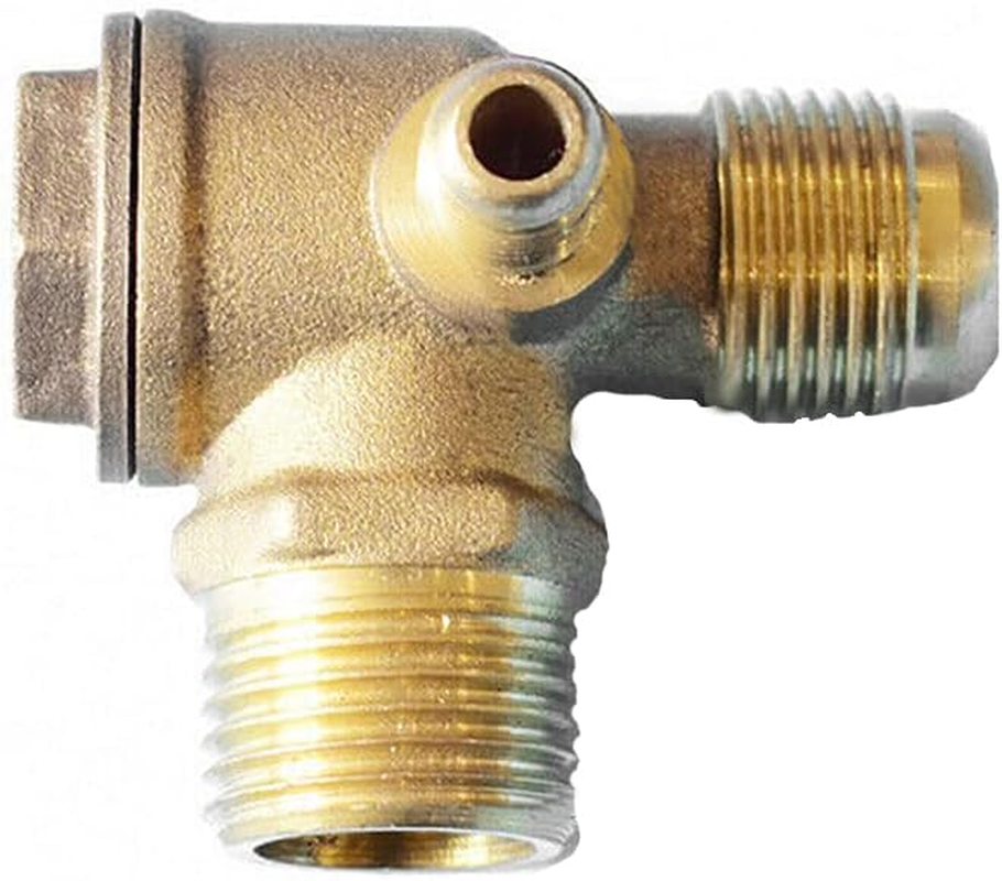 Check Valve, Compressor Check Valve, 3 Way Air Compressor Valve for Direct Air Compressor (Male, 1/2" X 1/2" X 1/8")