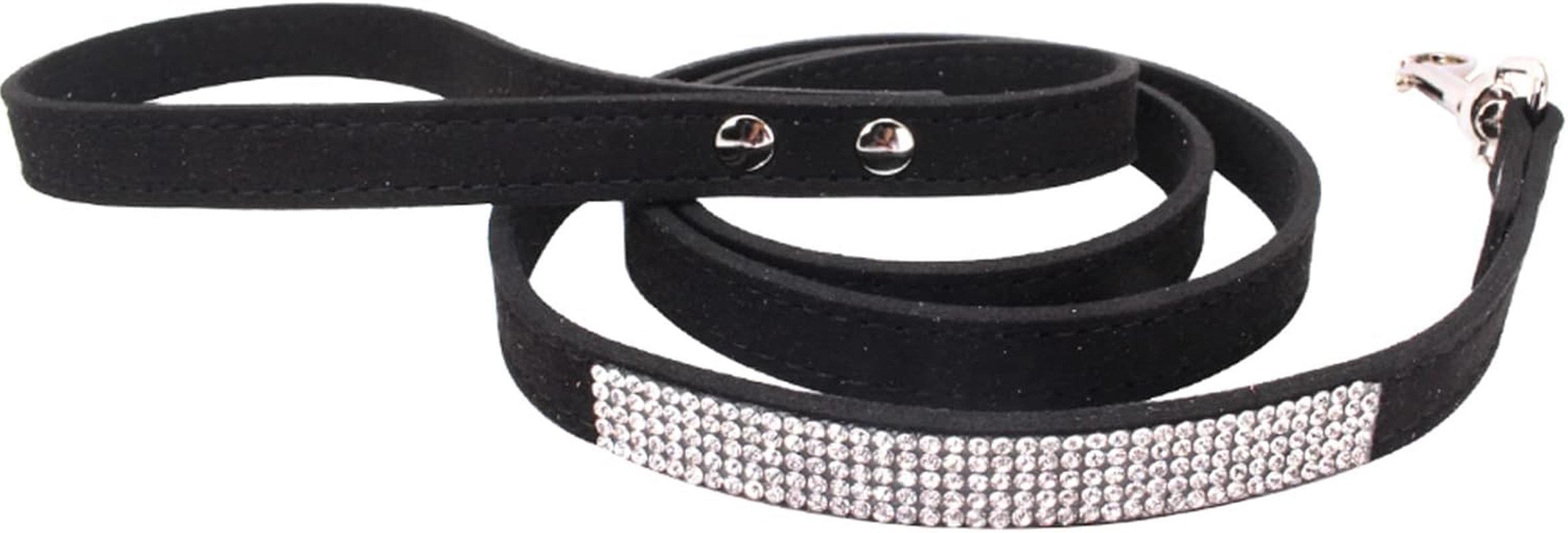 Dog Collar for Small Dogs, Adjustable Leather Suede Bling Dog Collars，Pink Dog Collar Cat Collar, Rhinestone Dog Collar(S, Pink)