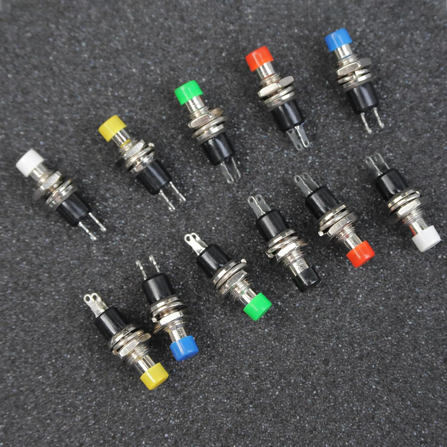 Lonely Binary 24-Pack PBS110 Momentary Push Buttons &ndash; Assorted Color Panel Mount SPST On-Off Switches for Arduino, ESP32, Raspberry Pi Pico & DIY Electronics image number 5