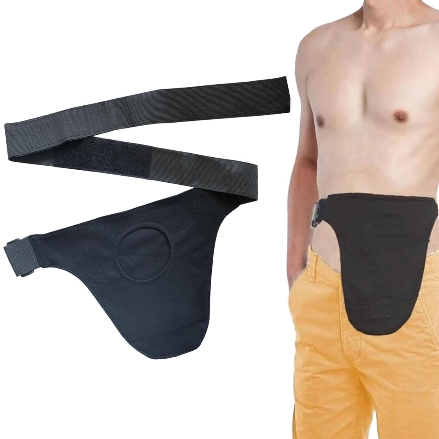 Hernia Belt for Men, Ostomy Belt, Breathable Cloth Comfortable Lightweight Belly Binder Hernia Support for Men and Women Adjustable Waist Strap Guard-