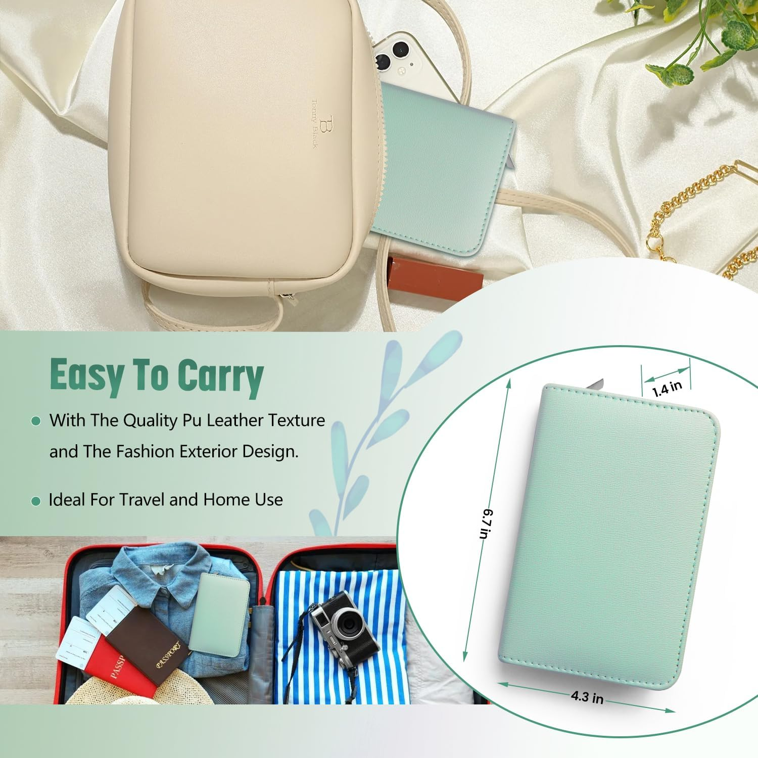 Manicure Set Pedicure Kit - 22 Pieces Stainless Steel Manicure Kit Professional Nail Clipper Set Pedicure Set, Nail Care Kit with Travel Case Green - Pale Green image number 2