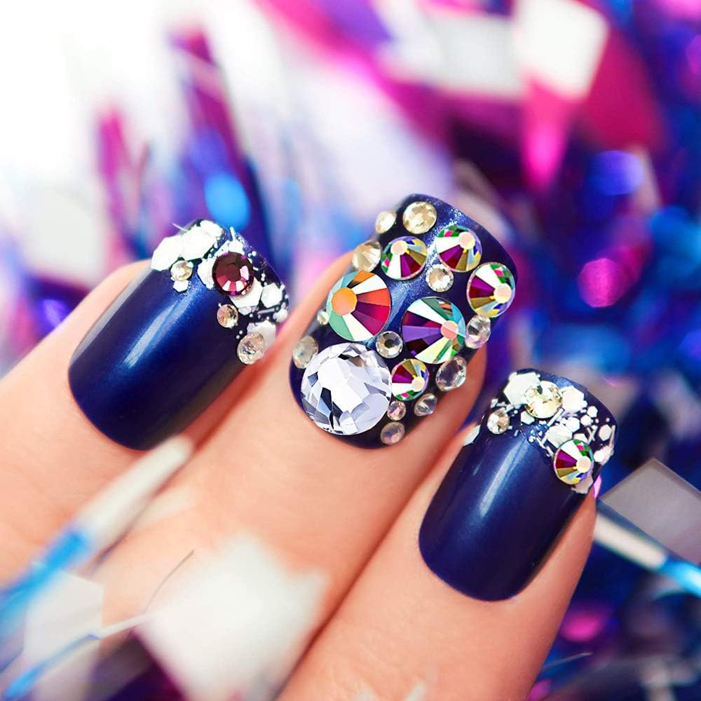 1 Box Nail Crystal AB Nail Crystals Clear Rhinestones Nail Art Rhinestone round Glass Charms Gems Stones image number 1