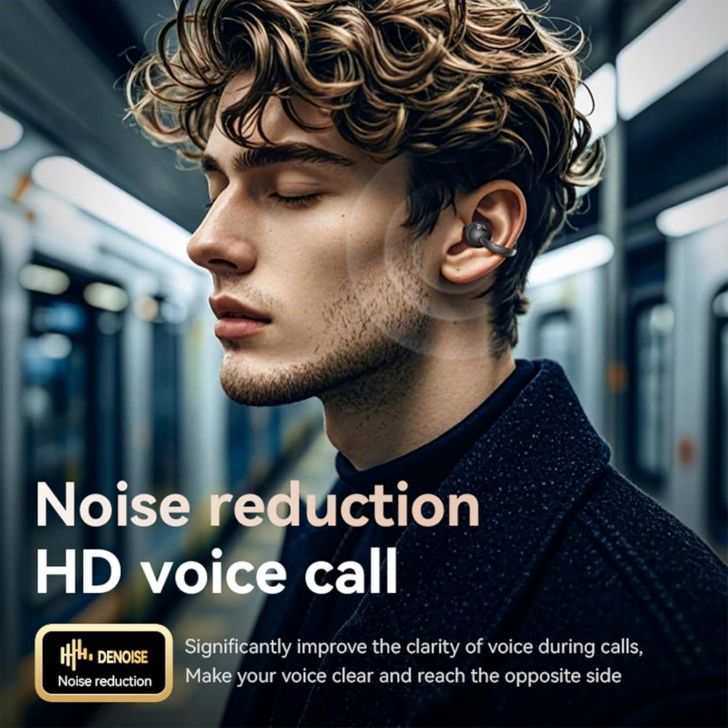 2 Pack Clip & 1 Pair Earbuds Wireless with Display Charging Case with Touch Control LED Screen Noise Reduction Ear Headphone for Running Workout Calling Lossless Hifi Sound Quality image number 5