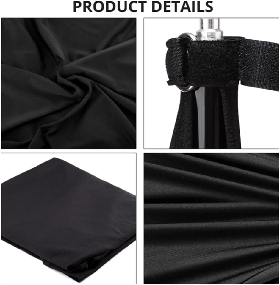 Lehom Speaker Stand Cover 2 Pack Tripod Stand Strech Fabric 360 Degree Coverage Triple Sided Dj Accessory for Weddings, Banquets, Parties, Events, Birthday (Black) image number 3