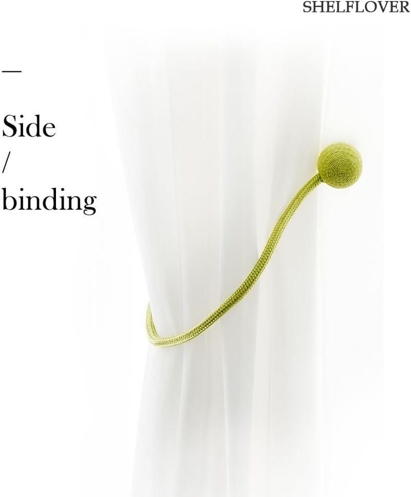 SHELFLOVER Green Magnetic Curtain Tiebacks 8Pcs, Curtain Buckles Holders for Bedroom Living Room Home Window Treatment Decorative - 8, Blue image number 2