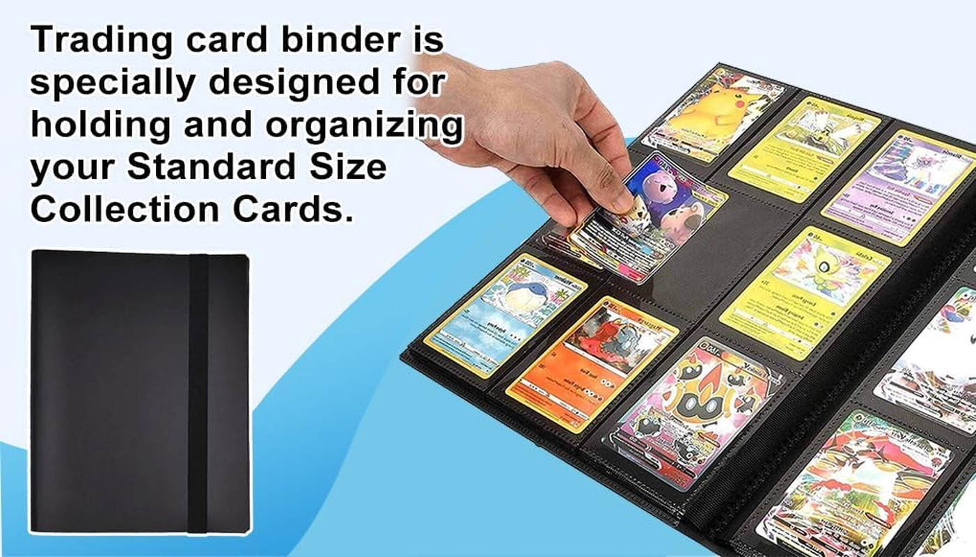 Vivva 9 Pocket Card Binder, Premium Trading Card Binder, 360/540 Double Sided Pocket PU Collection Binder, Collector Album, Card Folder for MTG, TCG, Sports Cards (360 Pockets(White))