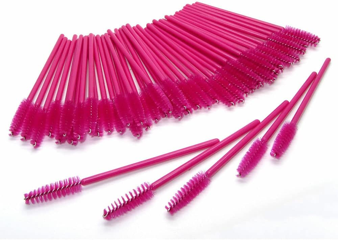 50X Rose Red Disposable Mascara Wands Eyelash Brushes Applicator Lash Extension AU