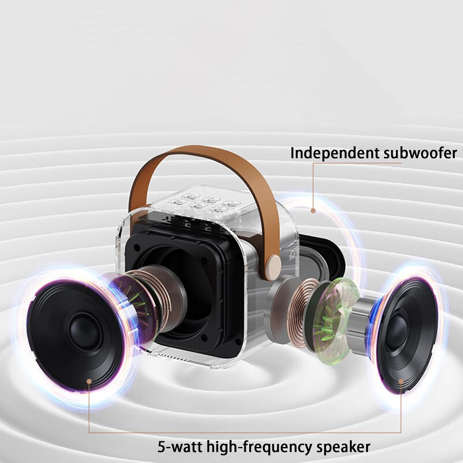 Mini Karaoke Machine for Kids and Adults Portable Bluetooth Speaker with 2 Wireless Microphones Pink Color image number 1