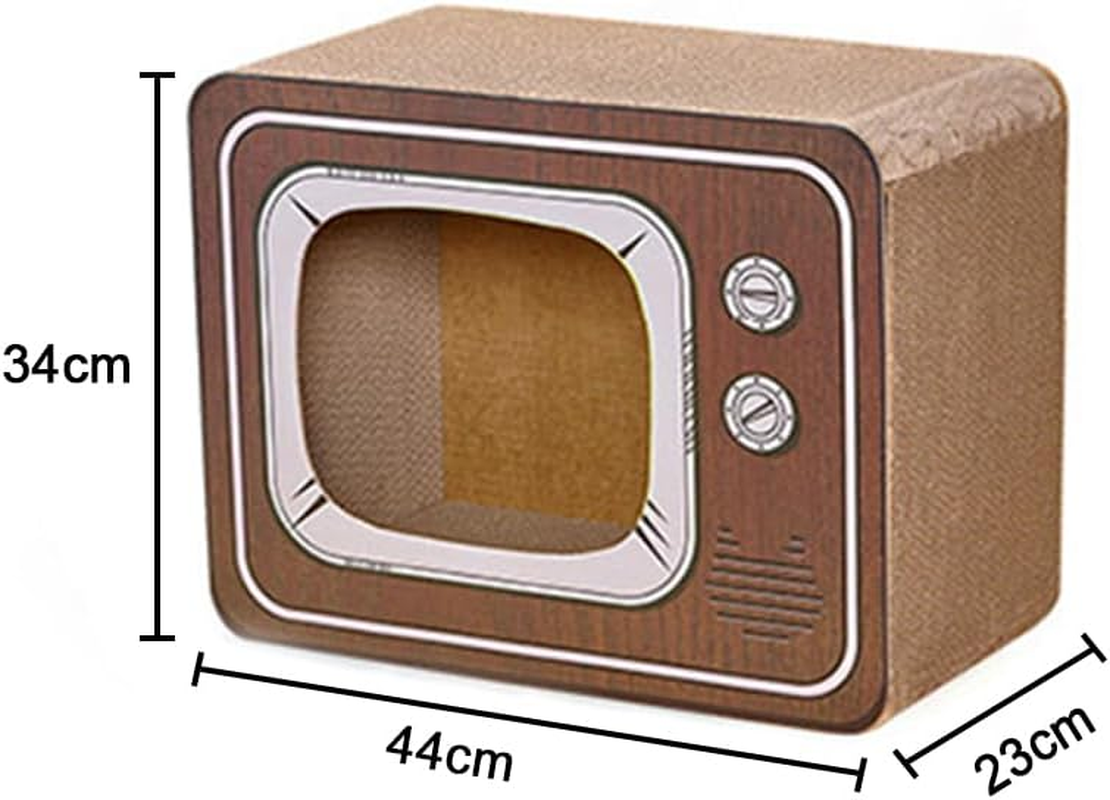 TOMVAES Radio Cat Scratcher Cardboard Lounge Bed Cat Scratching Board Durable Board Pads Prevents Furniture Damage Cat Scratchers & Play House for Cat Birthday,Wood (M, Radio) image number 5