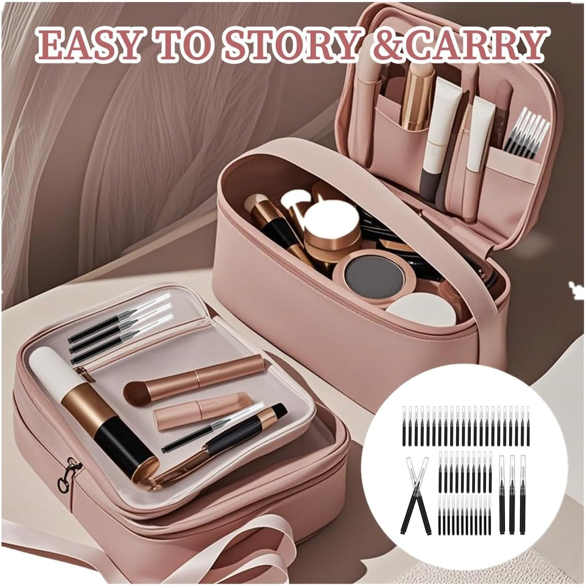 100 Pcs Micro Eyebrow Brush with Cap,Brow Lamination Brush Eyelash Brow Brush Removing Lash Filler, Eyebrow Spoolie Lash Comb Lift Tools for Eyebrows and Eyelashes Extensions Brow Lamination(Black) image number 2