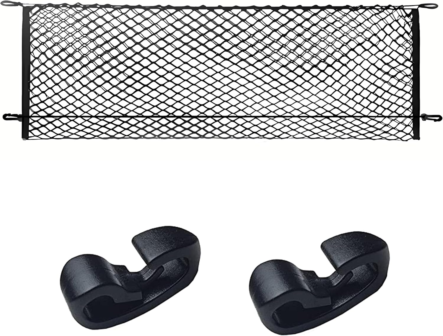 Cargo Net Compatible with 2019 to 2025 Subaru Forester, Black, Nylon/Polyester, Hook Fastener image number 3